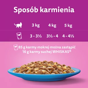 WHISKAS Adult saszetki 40 x 85 g Rybne Przysmaki - mokra karma dla dorosłego kota, w galaretce (kawałki z: łososiem, tuńczykiem, dorszem, białą rybą) - Mokra karma dla kotów - miniaturka - grafika 4