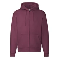 Bluzy męskie - Bluza męska rozpinana z kapturem Premium Fruit of the Loom - Burgund XXL - miniaturka - grafika 1