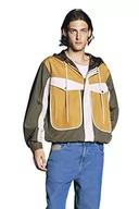 Kurtki męskie - Trendyol Męska bluza z kapturem Colorblock Regular Kurtka zimowa, wielokolorowa, L, wielobarwny, L - miniaturka - grafika 1
