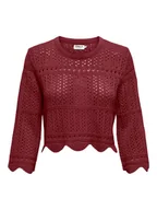 Swetry damskie - ONLY Sweter w kolorze bordowym - miniaturka - grafika 1