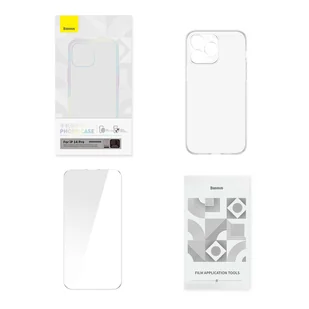 Baseus Crystal Case etui do iPhone 14 Pro cienki pokrowiec + szkło przezroczyste - Etui i futerały do telefonów - miniaturka - grafika 13