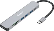 Huby USB - HUB USB Equip Equip Dock USB-C->HDMI,3x USB3.0, 100W PD,SD/TF schwarz - miniaturka - grafika 1