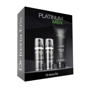 Dr Irena Eris Platinum Men zestaw nawilżający balsam po goleniu 50ml + krem regenerujący 50ml + oczyszczający żel do ciała i włosów 200ml - Zestawy kosmetyków męskich - miniaturka - grafika 1