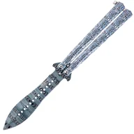 Noże - Nóż składany motylek Grey Damascus - miniaturka - grafika 1