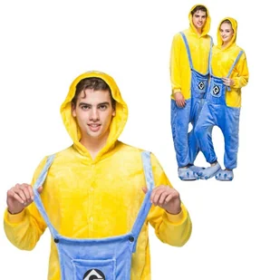 Piżama Onesie Kigurumi Kostium Przebranie Minion L: 165-175cm - Stroje karnawałowe - miniaturka - grafika 1