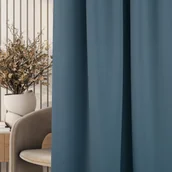 Zasłony - Zasłona zaciemniająca na taśmie marszczącej morski niebieski 140 x 280cm 1 szt. - miniaturka - grafika 1