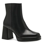 Botki damskie - Botki damskie na obcasie Tamaris 25362 skórzane czarne-38 - miniaturka - grafika 1