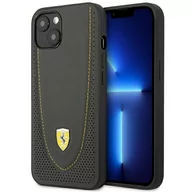 Etui i futerały do telefonów - Ferrari FEHCP13MRGOG iPhone 13 6.1" czarny/black hardcase Leather Curved Line - miniaturka - grafika 1