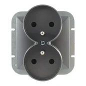 Gniazdka elektryczne - LEDart Opal 2x2P+Z, antracytowe do ramki perła - miniaturka - grafika 1