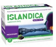 Przeziębienie i grypa - Islandica, Tabletki na gardło porost islandzki porzeczka, 24 tabl. - miniaturka - grafika 1