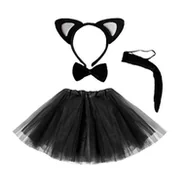 Stroje karnawałowe - Strój Kotek ZESTAW ST627 2-4 lata ze spódnicą z opaską, ogonkiem i muchą Kotka - miniaturka - grafika 1
