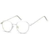 Okulary korekcyjne, oprawki, szkła - Oprawki korekcyjne panto okulary zerówki 904 srebrny/błękit - miniaturka - grafika 1