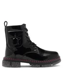 Buty dla dziewczynek - Nelli Blu Trapery CM230103-8 Czarny - miniaturka - grafika 1