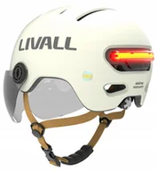Kaski rowerowe - Kask Rowerowy Livall L23 Biały 54-58CM Z Szybką Ochronną Led/sos - miniaturka - grafika 1