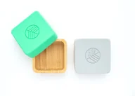 Miseczki i talerzyki dla dzieci - Ecorascals, Bambusowe Pojemniki Na Przekąski, Szary/Zielony, 2 Szt. - miniaturka - grafika 1