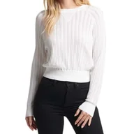Swetry damskie - Sweter damski Superdry Studios Lace Knit bawełniany biały-XS - miniaturka - grafika 1