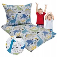 Pościel dla dzieci - Pościel Dziecięca 100x160 + 50x70 Dinozaury Niebieskie Produkt Polski - miniaturka - grafika 1