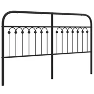 Inne meble do sypialni - vidaXL Metalowe wezgłowie, czarne, 150 cm - miniaturka - grafika 1