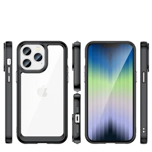 Outer Space Case etui iPhone 14 Pro Max sztywny pokrowiec z żelową ramką czarny - Etui i futerały do telefonów - miniaturka - grafika 2