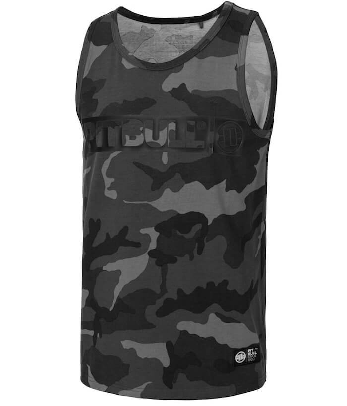 Tank top PIT BULL SLIM FIT HILLTOP all black camo-XXL