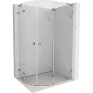 Kabiny prysznicowe - Mexen Lunar L kabina prysznicowa półokrągła uchylna prawa 100 x 80 cm, transparent, miedź szczotkowana - 833L-100P-080L-65-00 - miniaturka - grafika 1