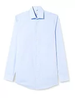Koszule męskie - Seidensticker Męska koszula biznesowa – koszula bez prasowania o prostym kroju – Regular Fit – bardzo długie rękawy – kołnierz kent – kieszeń na piersi – 100% bawełna, niebieski (jasnoniebieski 15), - miniaturka - grafika 1