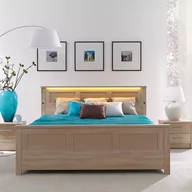 Łóżka - Stolwit Łóżko CREMONA płytowe Rozmiar 180x200 Pojemnik Z pojemnikiem Kolory łóżek Dąb Sonoma jasny - miniaturka - grafika 1