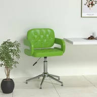 Krzesła - vidaXL Obrotowe krzesło stołowe zielone obite sztuczną skórą 335656 - miniaturka - grafika 1