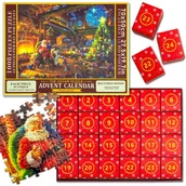 Pozostałe akcesoria świąteczne - Kalendarz Adwentowy Świąteczne Puzzle Wesołych Świąt Eko 24 zdjęcia - miniaturka - grafika 1
