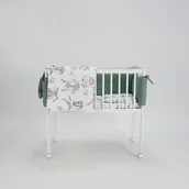 Łóżeczka i kojce - Łóżeczko dziecięce MINI 80x40cm białe z pościelą khaki - safari. - miniaturka - grafika 1