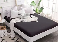 Prześcieradła - PIRUU Prześcieradło Jersey 160x200 bawełna z gumką CIEMNO SZARE PIRUU - miniaturka - grafika 1