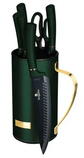 Zielony zestaw noży kuchennych ze złotymi akcentami S5-C73 - Noże kuchenne Zielony zestaw noży kuchennych ze złotymi akcentami S5-C73 - Noże kuchenne - miniaturka - grafika 1
