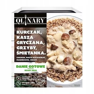 Kurczak kasza gryczana grzyby śmietanka 410 g Qlinary M00-FFB6-4644D - Szybkie dania obiadowe - miniaturka - grafika 1