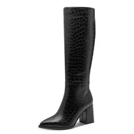 Kozaki damskie - Marco Tozzi Damskie 2-25519-45 modne kozaki, czarne STR, 40 EU, Black Str, 40 EU - miniaturka - grafika 1