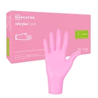 Rękawiczki jednorazowe - Rękawiczki nitrylowe S różowe Mercator Nitrylex Pink 100sztuk - miniaturka - grafika 1