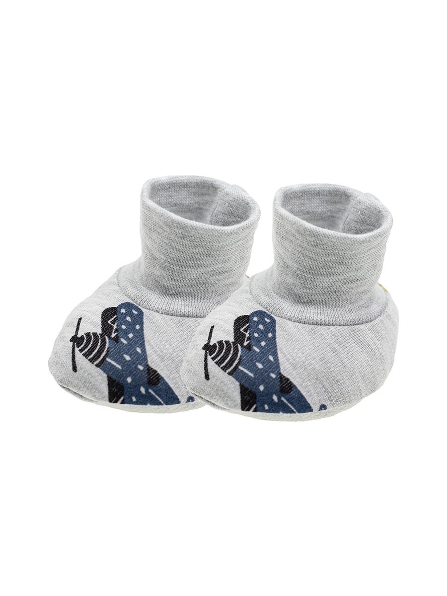 Chłopięce buciki bawełniane samoloty szare Nicol