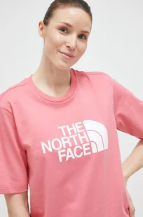 The North Face t-shirt bawełniany kolor różowy - Koszulki sportowe damskie - miniaturka - grafika 1