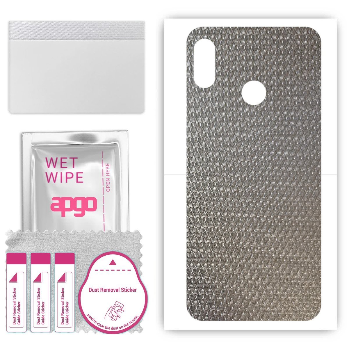 Folia naklejka skórka strukturalna na TYŁ do HTC U12 life - Aluminium krople - apgo SKINS