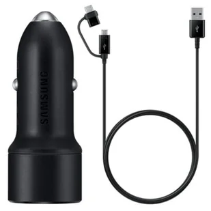 Samsung Zasilacz samochodowy EP-L1100 2x USB s funkcí rychlonabíjení 15W EP-L1100WBEGEU) Czarny - Ładowarki samochodowe - miniaturka - grafika 1