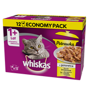 Suplementy i witaminy dla kotów - Whiskas Potrawka w galaretce Smaki drobiowe 12x100g 18748-uniw - miniaturka - grafika 1