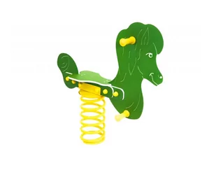 Bujak koń  zielony  na sprężynie  KOŃ plac zabaw atest certyfikat EN1176 - Place zabaw - miniaturka - grafika 1