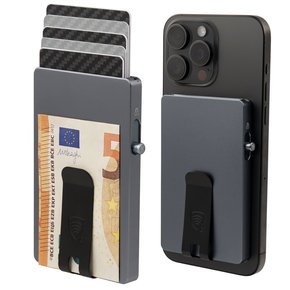 Koruma Aluminiowe Etui na Karty z Magsafe I Klipsem Na Banknoty (Szary)