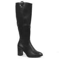 Kozaki damskie - Kozaki na obcasie ocieplane Sergio Leone W SK398 czarne - miniaturka - grafika 1