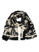 Apaszki i szaliki damskie - Pieces Szal w kolorze kremowo-czarnym - miniaturka - grafika 1