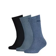 Skarpetki damskie - PUMA Unisex dziecięce skarpety Crew (3 sztuki), niebieski (Denim Blue), 31-34 - miniaturka - grafika 1