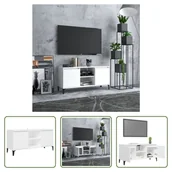 Szafki RTV - Living Store szafka pod telewizor z metalowymi nogami biała 103,5x35x50 cm - miniaturka - grafika 1