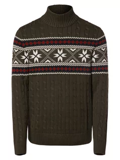 Swetry męskie - Selected - Sweter męski  SLHFlake, biały|czerwony|zielony - grafika 1