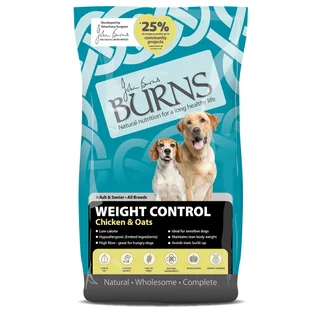 Burns Adult & Senior Weight Control+, kurczak i owies - 12 kg - Sucha karma dla psów - miniaturka - grafika 1