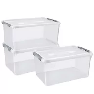 Pudła i pojemniki do przechowywania - Curver Handy + zestaw pudełek do przechowywania, tworzywo sztuczne, przezroczyste, 3 x 50 l - miniaturka - grafika 1