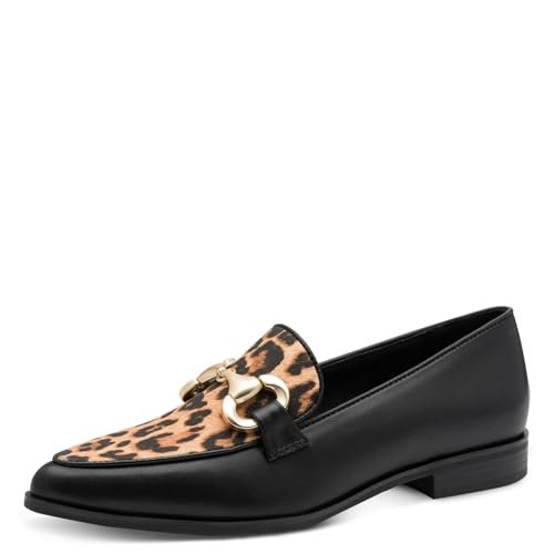 Marco Tozzi Damskie kapcie 2-24216-45, czarne/leo, 39 EU, Black Leo, 39 EU